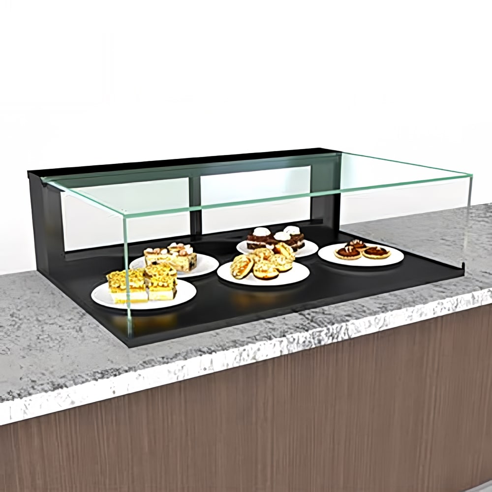 Structural Concepts NR3613DSV 36" Countertop Non-Refrigerated Display Case w/ Rear Sliding Doors, Black, 110/120v/1ph