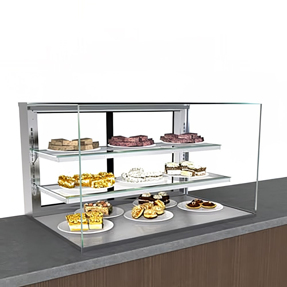 Structural Concepts NR3627DSV 36" Countertop Non-Refrigerated Display Case w/ Rear Sliding Doors, Black, 110/120v/1ph