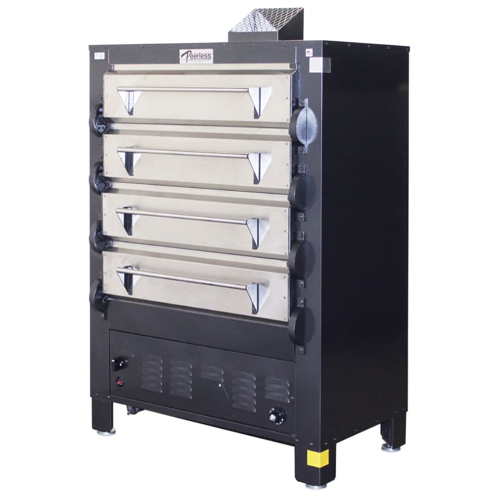 Peerless Ovens 2324P Floor Model Quadruple Pizza Deck Oven - Natural Gas