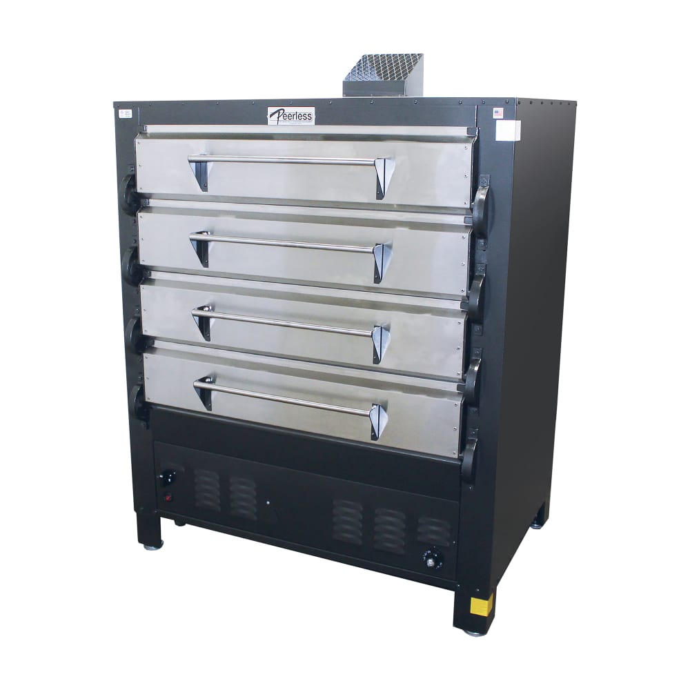 Peerless Ovens 2348P Floor Model Quadruple Pizza Deck Oven - Liquid Propane