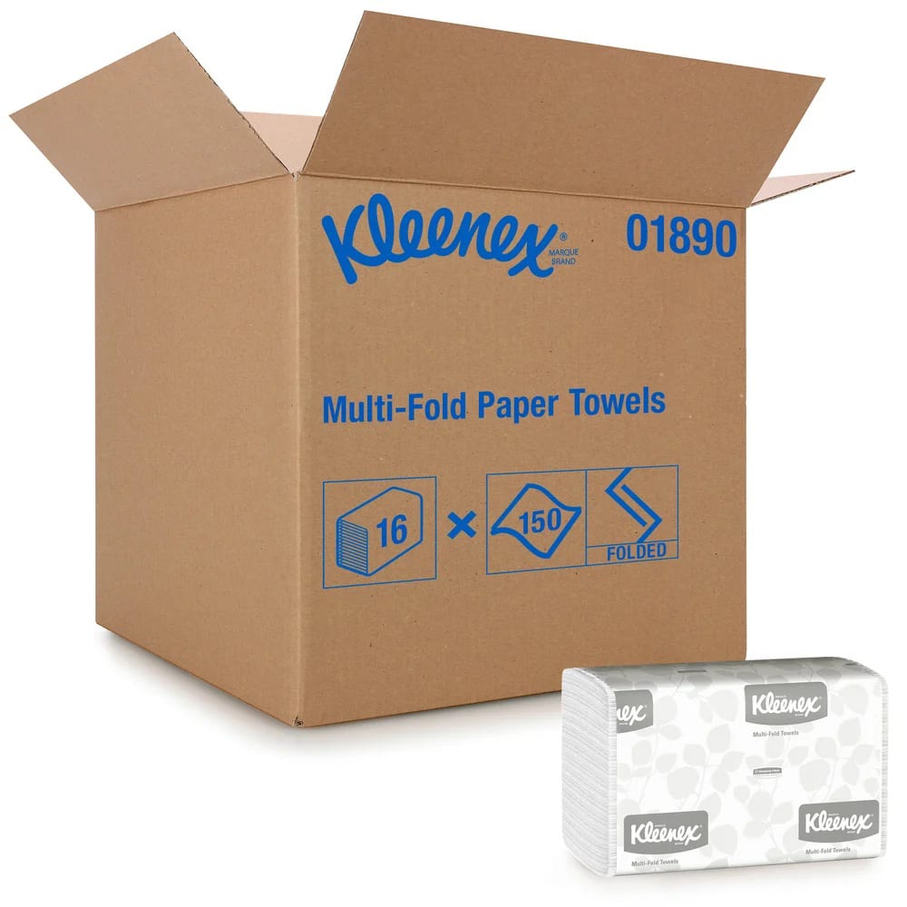 Kimberly-Clark Kleenex® Multifold Paper Hand Towels - 9 1/5" x 9 2/5", White (01890)