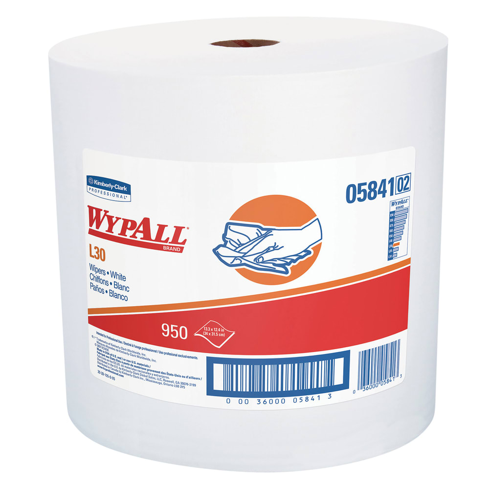 Kimberly-Clark WypAll® Jumbo Towel Roll - 13 2/5" x 12 2/5" Sheets, White (05841)