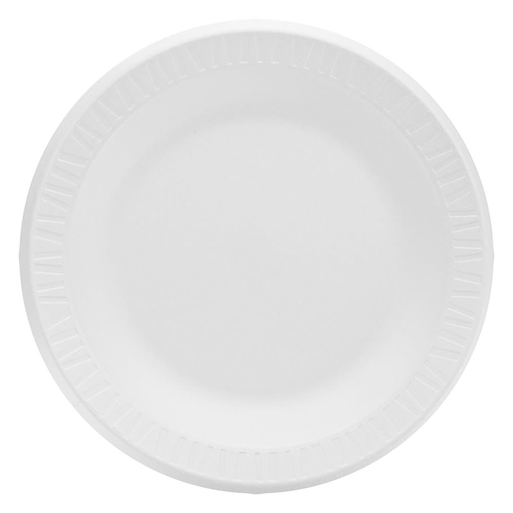 Dart 10PWC Concorde® 10 1/4" Round Disposable Plate - Non Laminated Foam, White