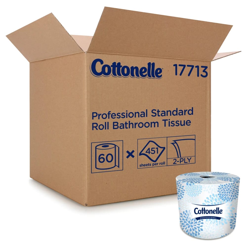 Kimberly-Clark Cottonelle® 2 Ply Standard Toilet Paper Roll, White (17713)