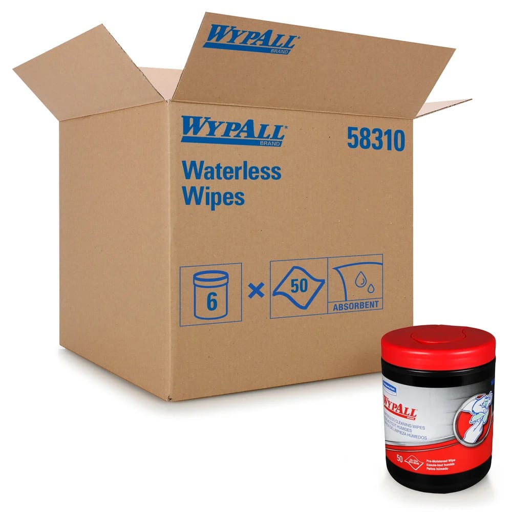 Kimberly-Clark WypAll® Waterless Disposable Cleaning Wipes - 9 1/2" x 12" Sheets, Orange Citrus Scent (58310)