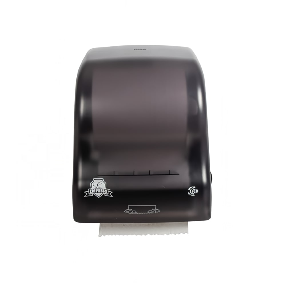 Empress Wall Mount Roll Paper Towel Dispenser - Mechanical Hands-Free, Plastic, Black (EMP7400 (65840))
