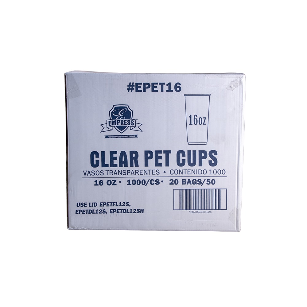 Empress 16 oz Disposable Cup - PET, Clear (EPET16 (48622))