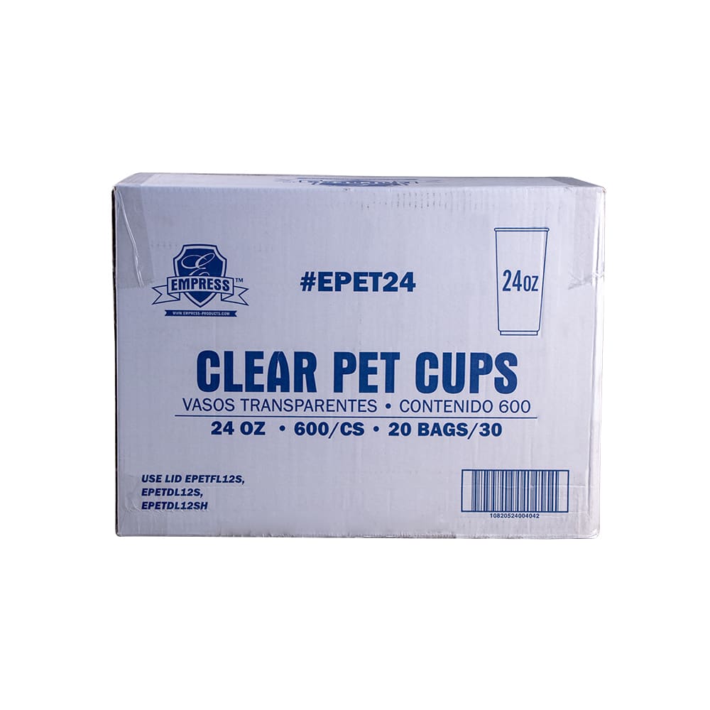 Empress 24 oz Disposable Cup - PET, Clear (EPET24 (48624))
