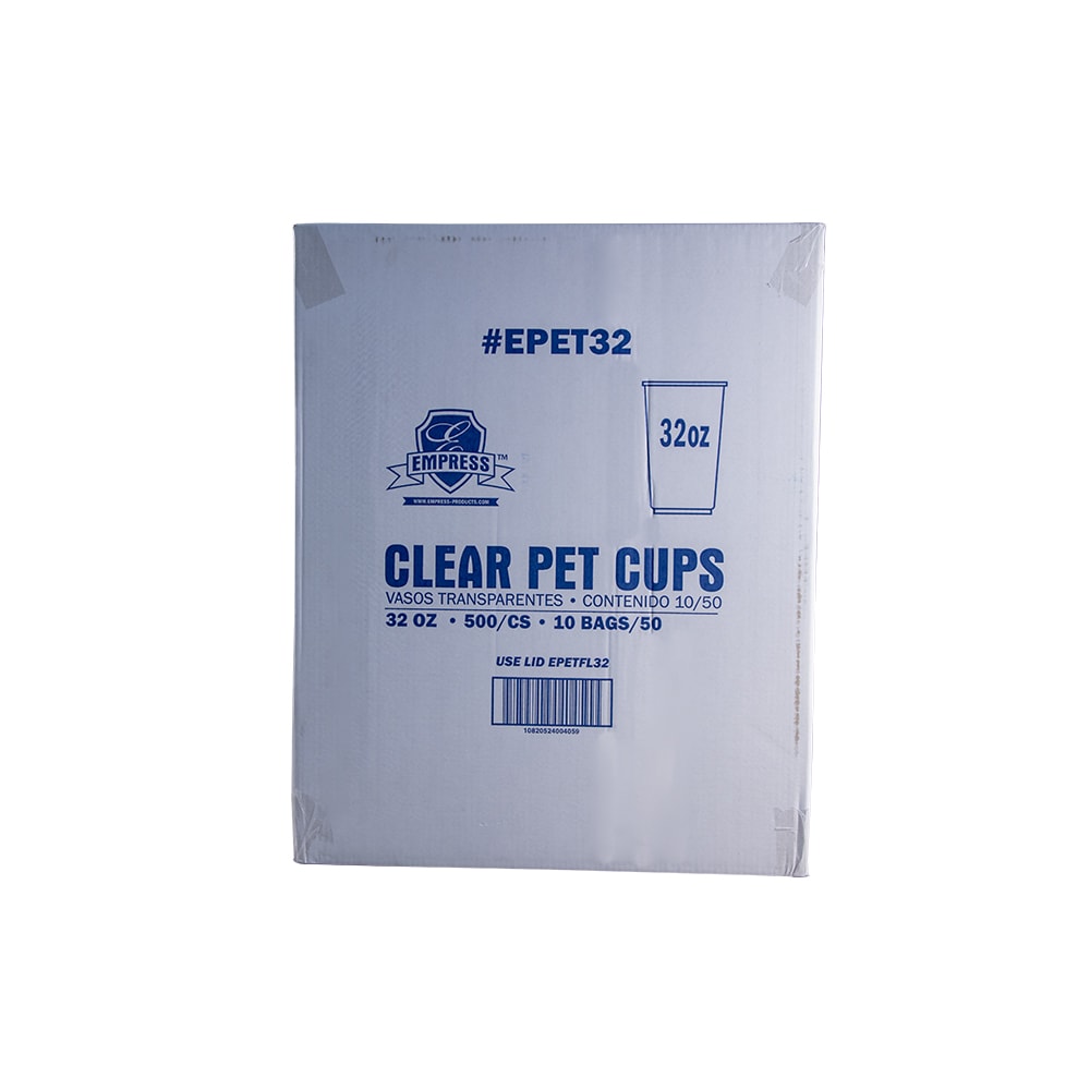 Empress 32 oz Disposable Cup - PET, Clear (EPET32 (48625))