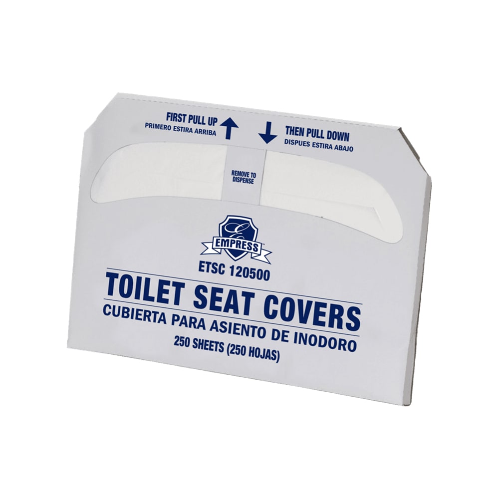 Empress Half Fold Toilet Seat Cover - Paper, White (ETSC120500 (51193))