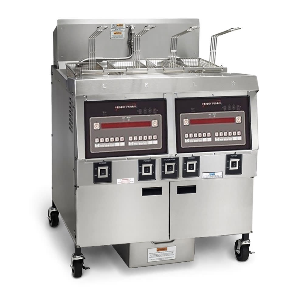 Henny Penny OFG322.08 Gas Fryer - (2) 65 lb Vats, Floor Model, Liquid Propane