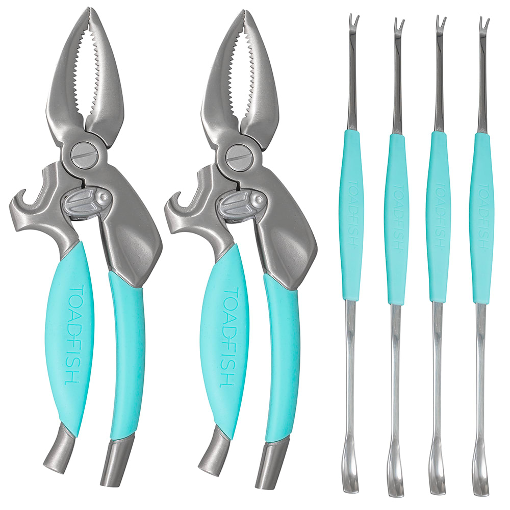 Toadfish TFCRABLOBSET Crab & Lobster Tool Set - (2) Shell Cutters & (4) Seafood Forks