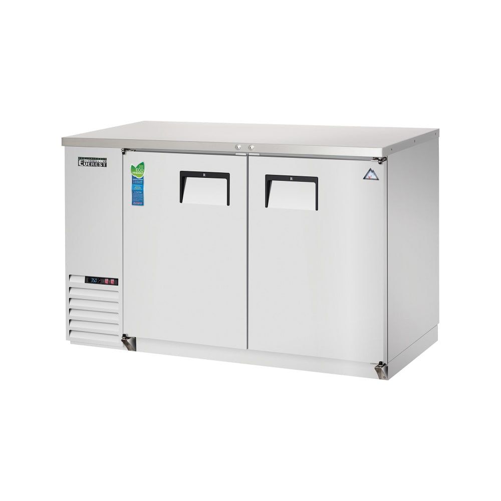 Everest Refrigeration EBB48-SS 49" Bar Refrigerator - 2 Swinging Solid Doors, Stainless, 115v