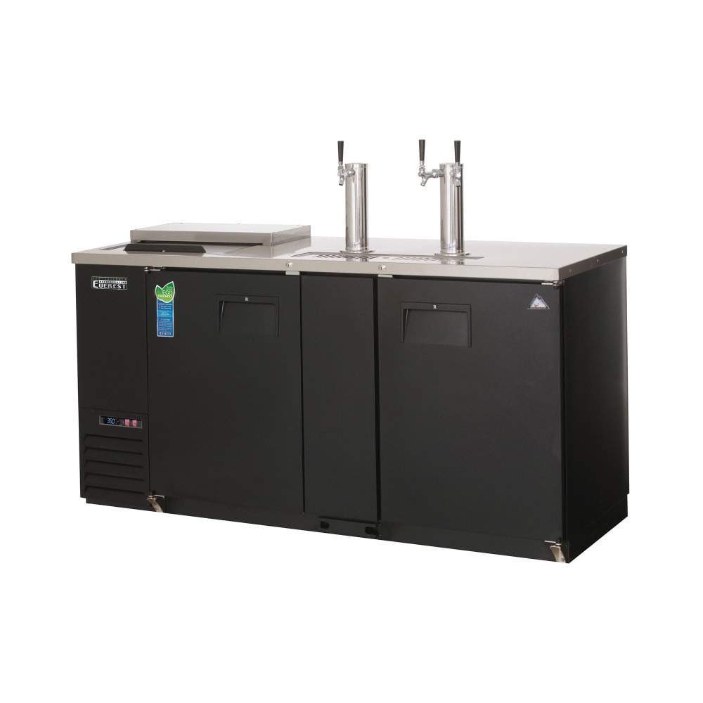 Everest Refrigeration EBD3-CT 68" Club Top Kegerator Beer Dispenser w/ (3) Keg Capacity - (2) Columns, Black, 115v