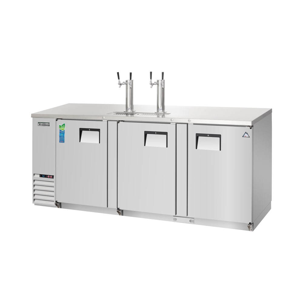 Everest Refrigeration EBD4-SS 89 1/4" Kegerator Beer Dispenser w/ (4) Keg Capacity - (2) Columns, Stainless, 115v