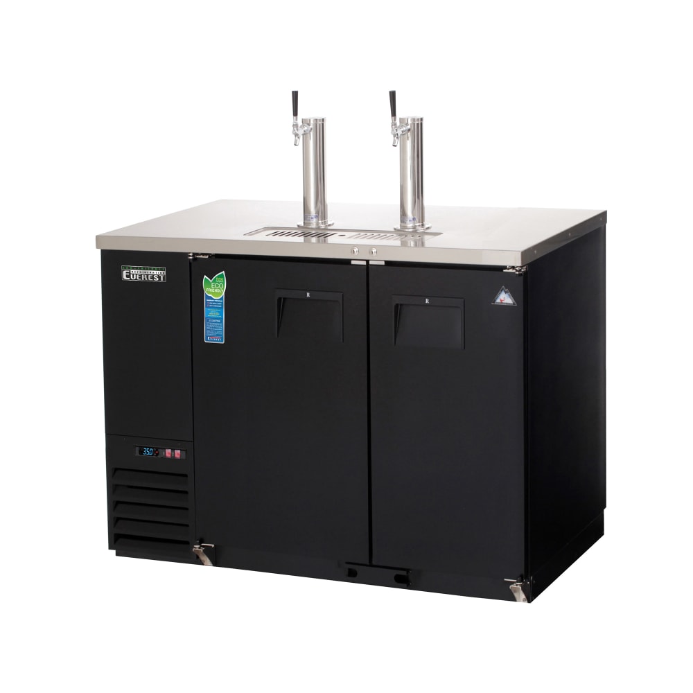 Everest Refrigeration EBDS2-24 49" Kegerator Beer Dispenser w/ (1) Keg Capacity - (2) Columns, Black, 115v