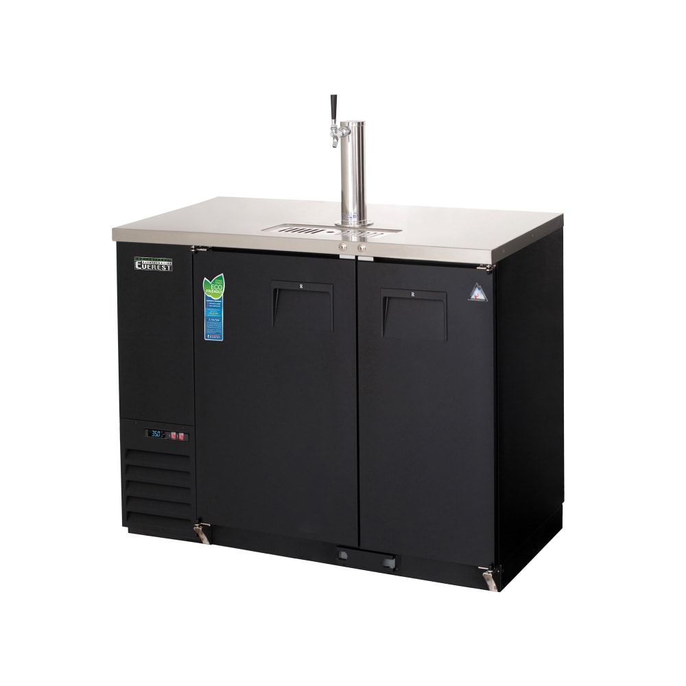 Everest Refrigeration EBDS2-BB-24 49" Back Bar Kegerator Beer Dispenser w/ (1) Keg Capacity - (1) Column, Black, 115v