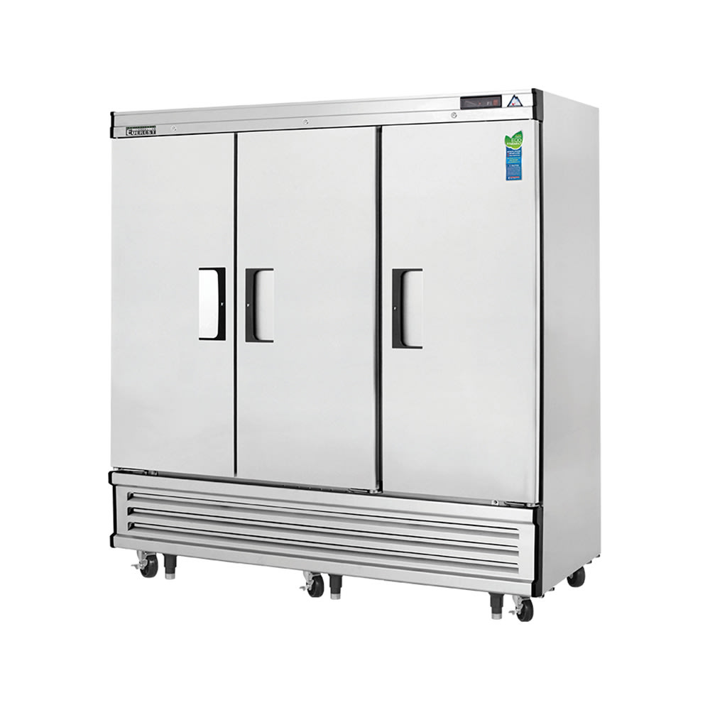 Everest Refrigeration EBF3 74 3/4" EB Series Three Section Reach In Freezer, (3) Left/Right Hinge Solid Doors, 115v