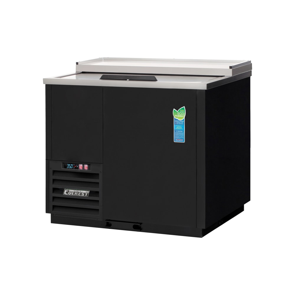 Everest Refrigeration EGC37 1 Section Glass Chiller w/ (160) Mug Capacity, Black, 115v