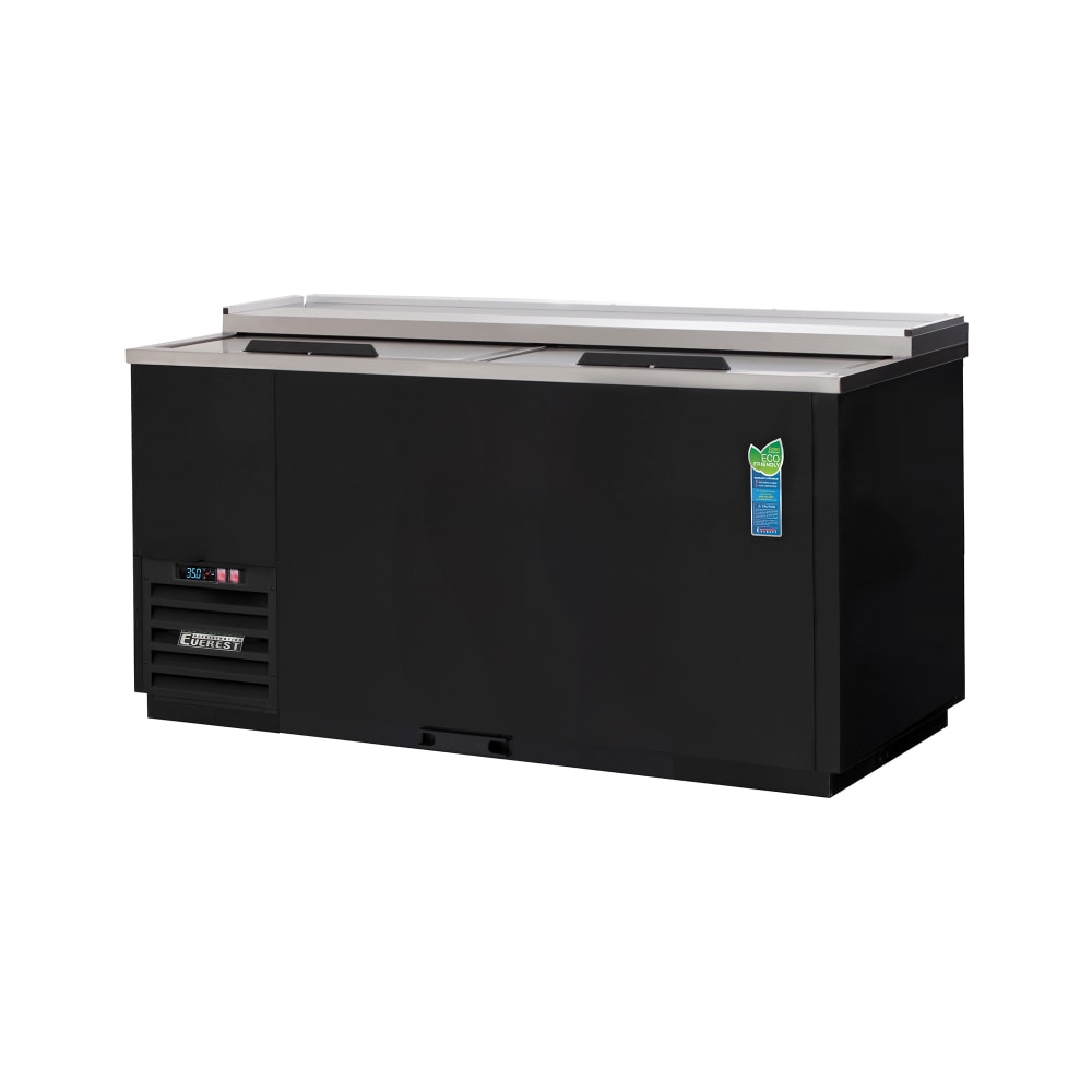Everest Refrigeration EGC65 2 Section Glass Chiller w/ (290) Mug Capacity, Black, 115v