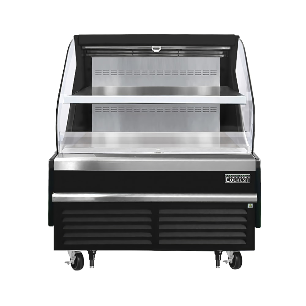 Everest Refrigeration EOMH-48-B-35-T 48" Horizontal Open Air Cooler w/ (2) Levels, Black, 115v
