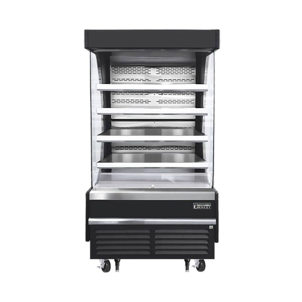 Everest Refrigeration EOMV-36-B-28-T 37 1/4" Vertical Open Air Cooler w/ (5) Levels, Black, 115v