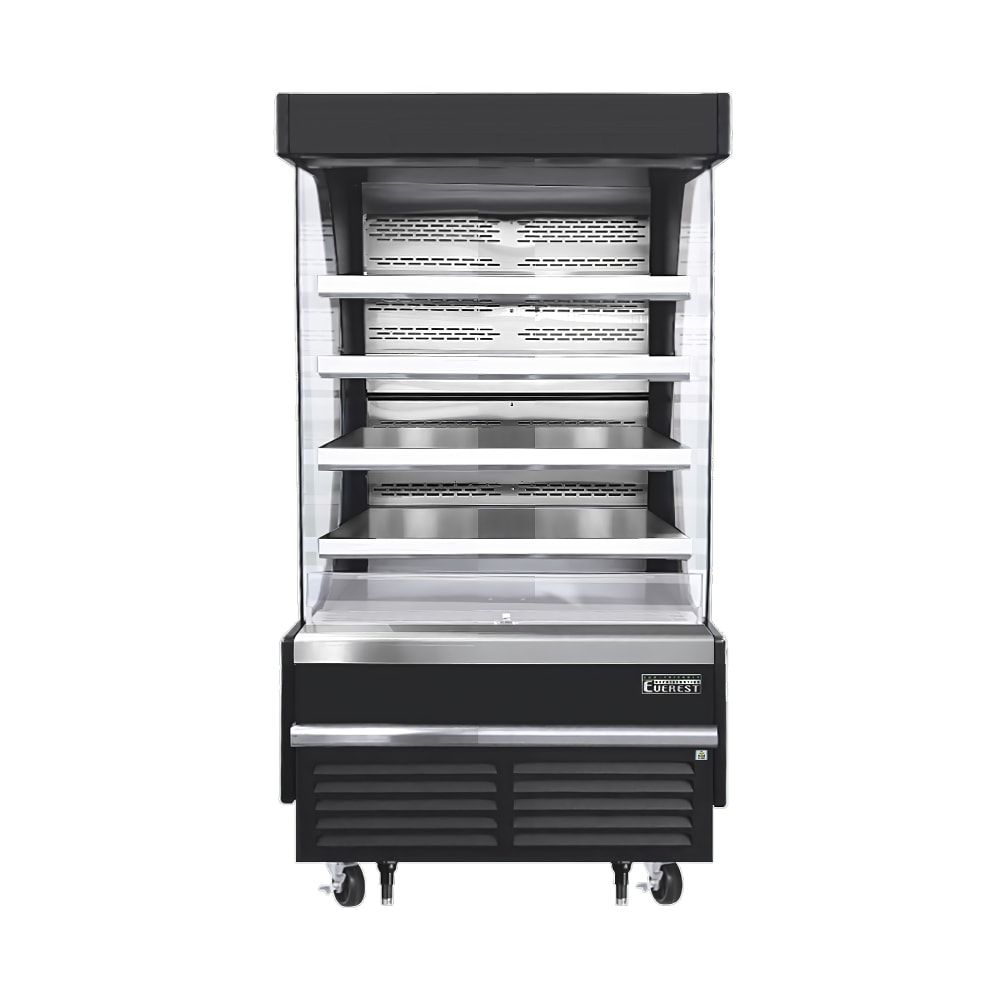 Everest Refrigeration EOMV-36-B-35-T 37 1/4" Vertical Open Air Cooler w/ (5) Levels, Black, 115v
