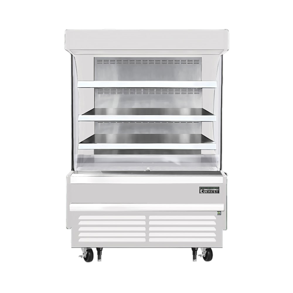Everest Refrigeration EOMV-48-W-28-S 48" Vertical Open Air Cooler w/ (4) Levels, White, 115v