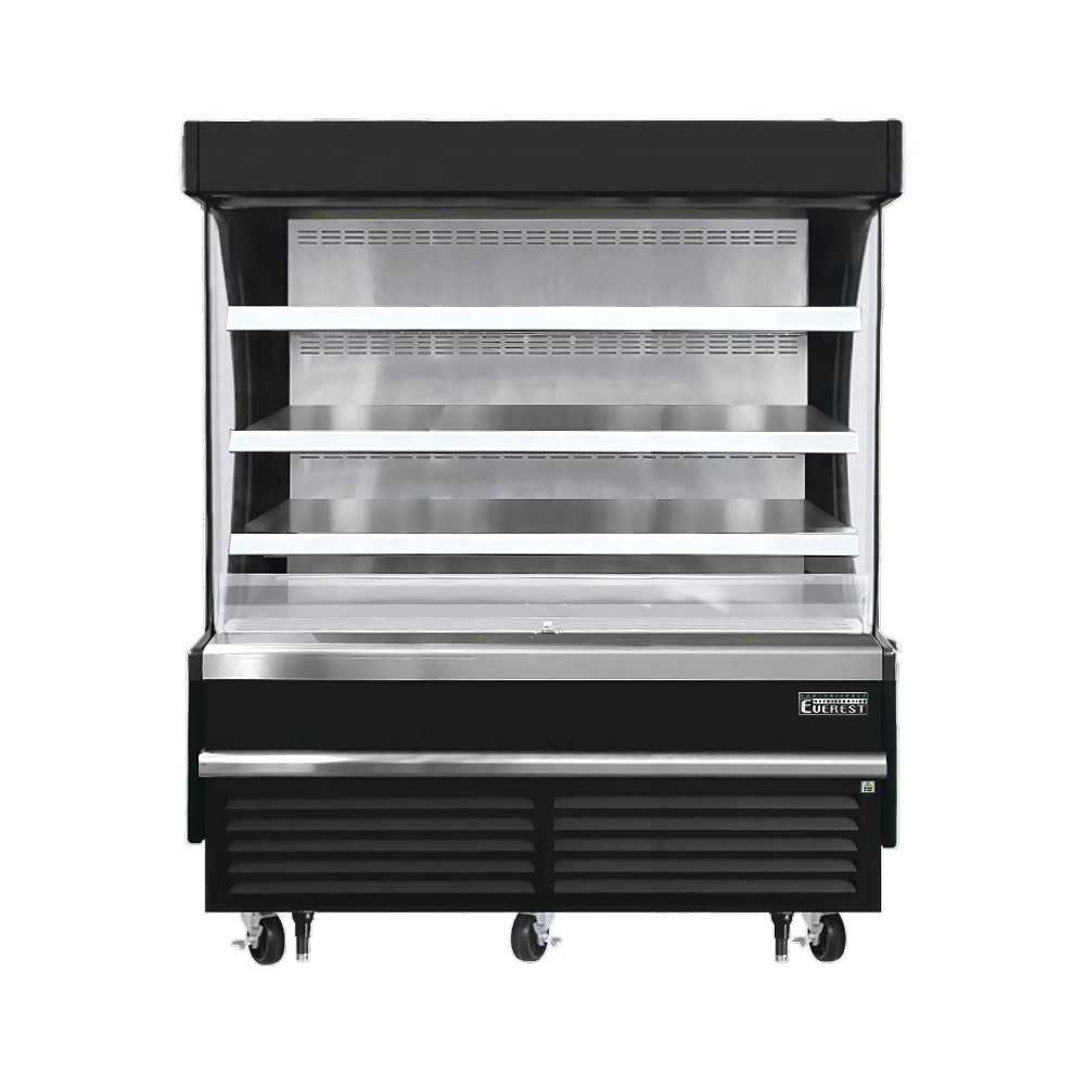 Everest Refrigeration EOMV-60-B-28-S 60" Vertical Open Air Cooler w/ (4) Levels, Black, 115v