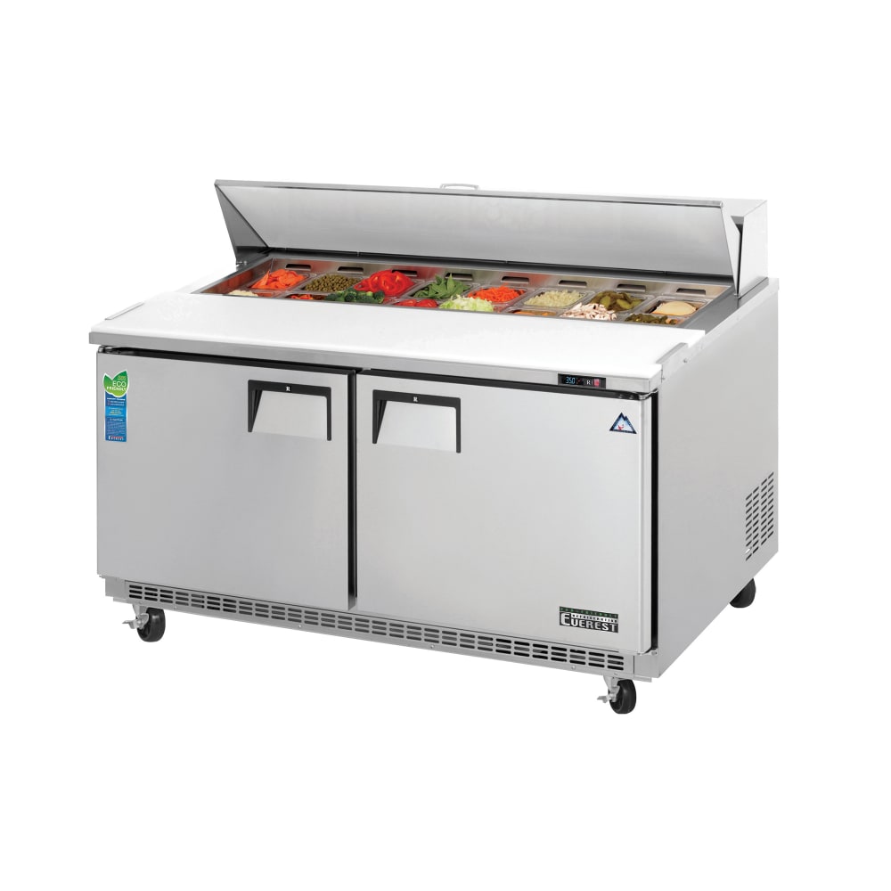 Everest Refrigeration EPBNWR2 59 1/8" EPB Series Sandwich/Salad Prep Table w/ Refrigerated Base, 115v
