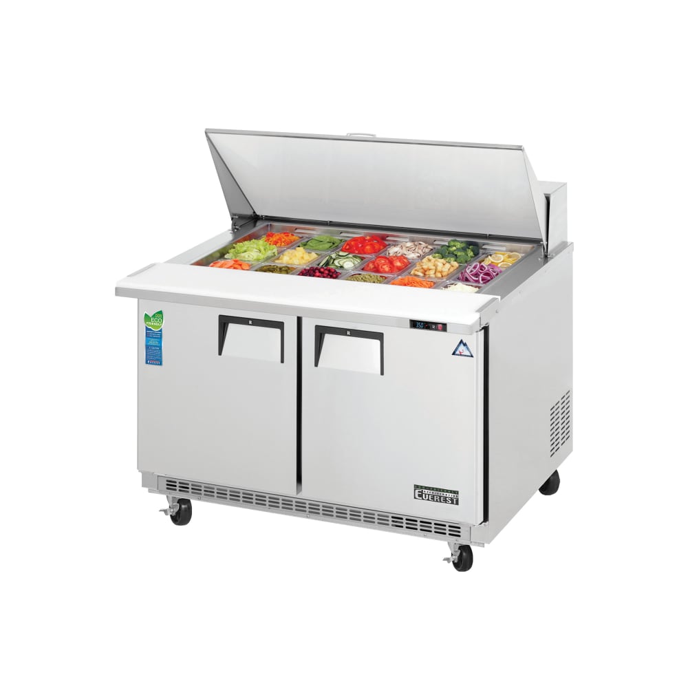 Everest Refrigeration EPBR2 47 1/2" EPB Series Mega Top Sandwich/Salad Prep Table w/ Refrigerated Base, 115v