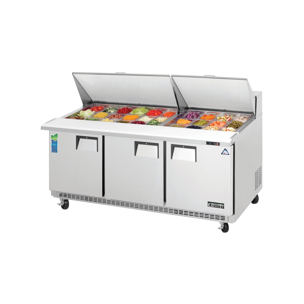 Everest Refrigeration EPBR3 71 1/8" EPB Series Mega Top Sandwich/Salad Prep Table w/ Refrigerated Base, 115v