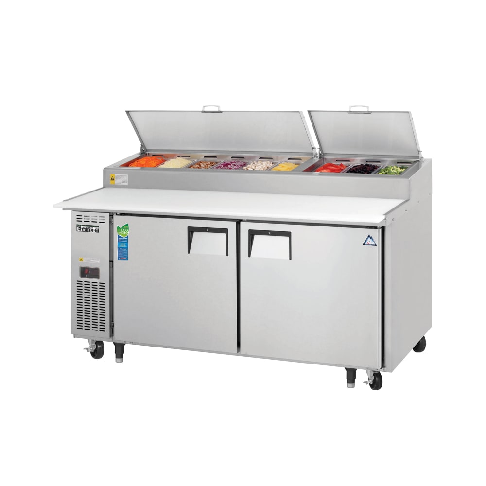 Everest Refrigeration EPPR2 71" EPP Series Pizza Prep Table w/ Refrigerated Base, 115v