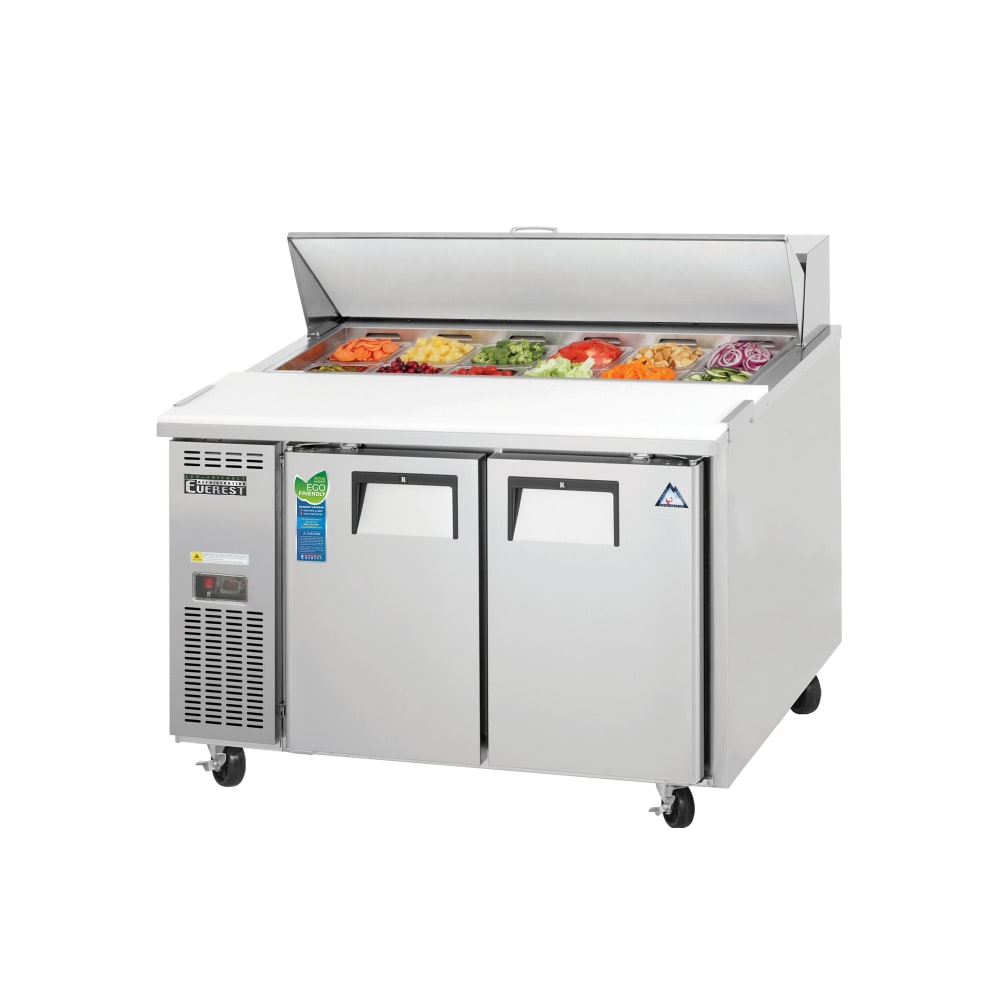 Everest Refrigeration EPR2-24 47 1/2" EP Series Sandwich/Salad Prep Table w/ Refrigerated Base, 115v