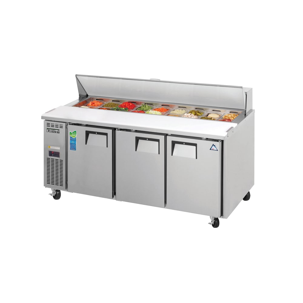 Everest Refrigeration EPR3 71 1/8" EP Series Sandwich/Salad Prep Table w/ Refrigerated Base, 115v