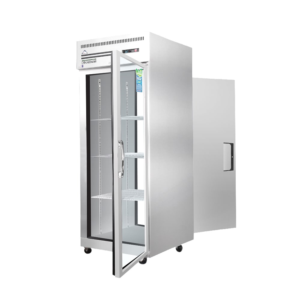 Everest Refrigeration ESPT-1G-1S 29 1/4" One Section Pass Thru Refrigerator, (1) Glass Door, (1) Solid Door, Right Hinge, 115v
