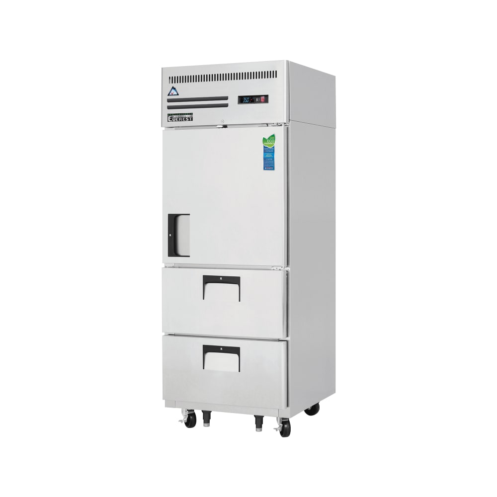 Everest Refrigeration ESR1D2 29 1/4" One Section Reach In Refrigerator, (1) Solid Door, (2) Drawers, 115v