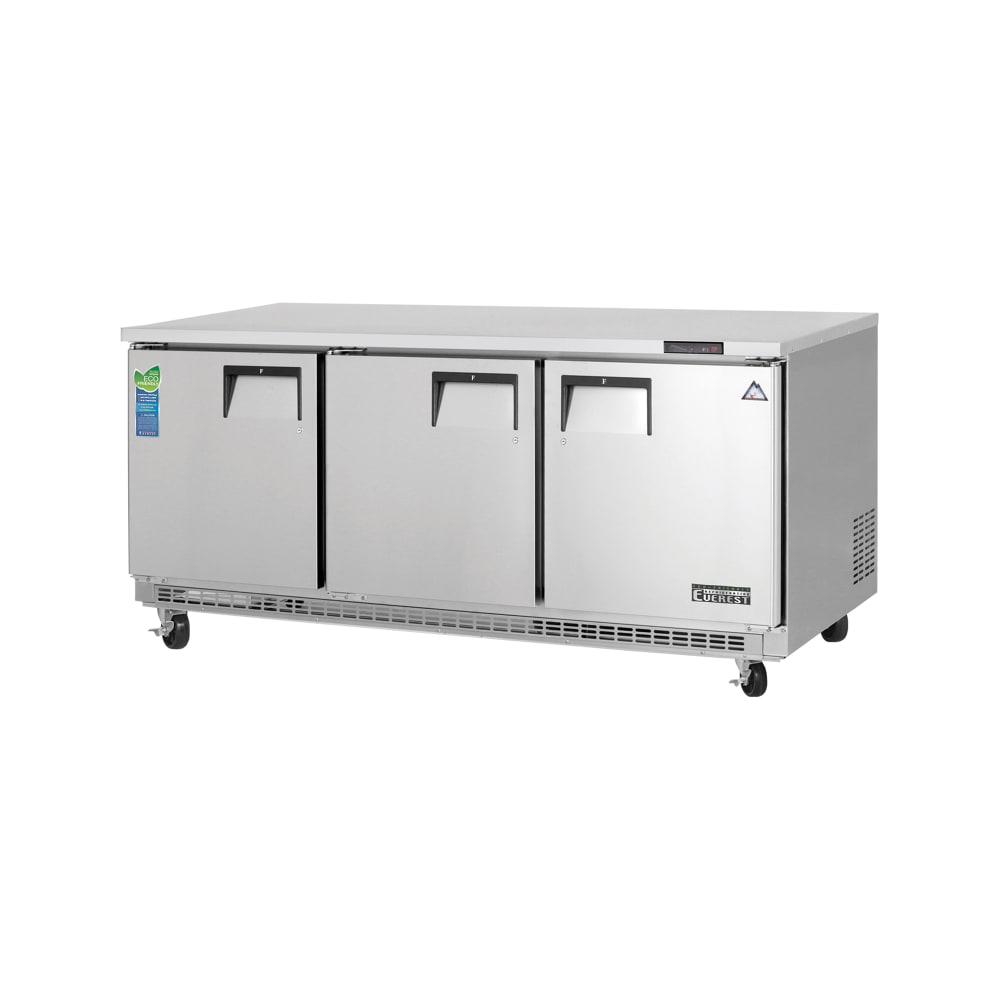 Everest Refrigeration ETBF3 71 1/8" W Undercounter Freezer w/ (3) Sections & (3) Doors, 115v