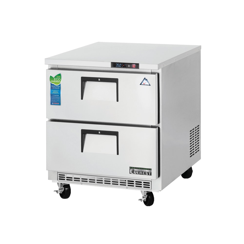 Everest Refrigeration ETBR1-D2 27 3/4" W Undercounter Refrigerator w/ (1) Section & (2) Drawers, 115v