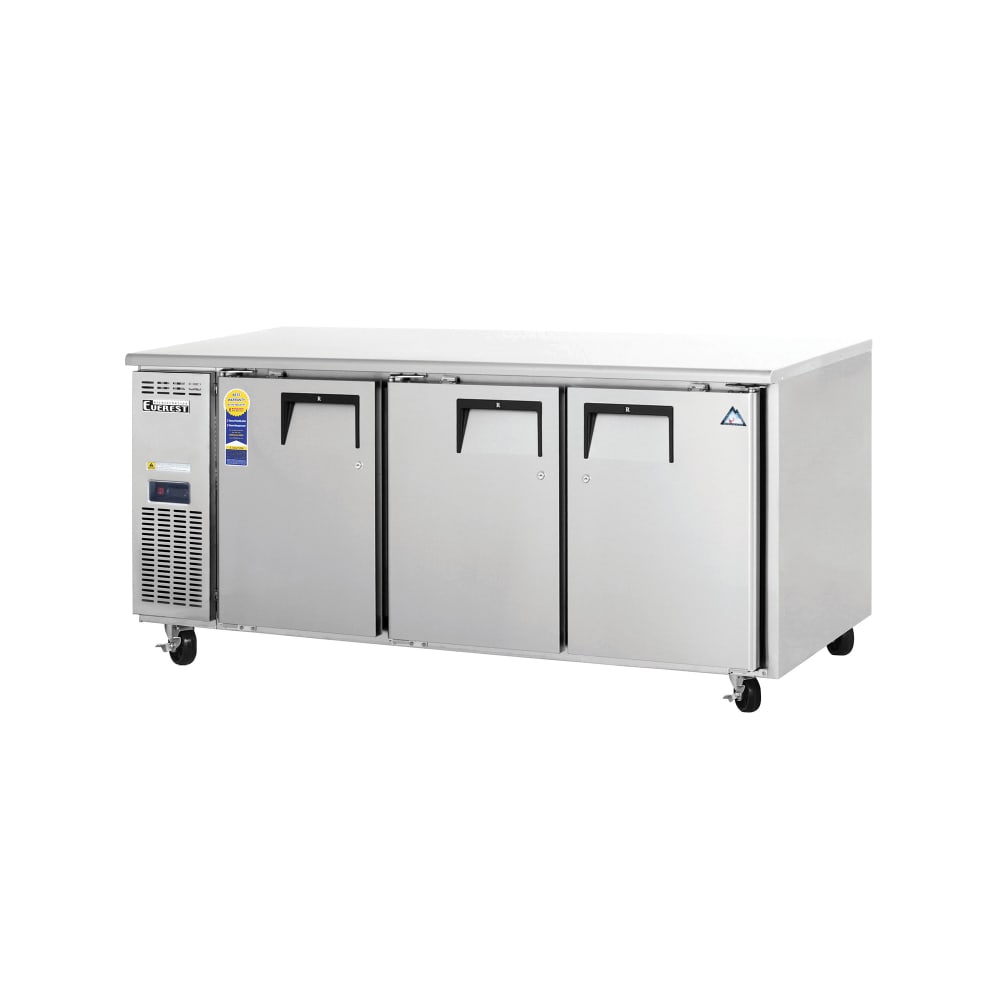 Everest Refrigeration ETF3 71 1/8" W Undercounter Freezer w/ (3) Sections & (3) Doors, 115v