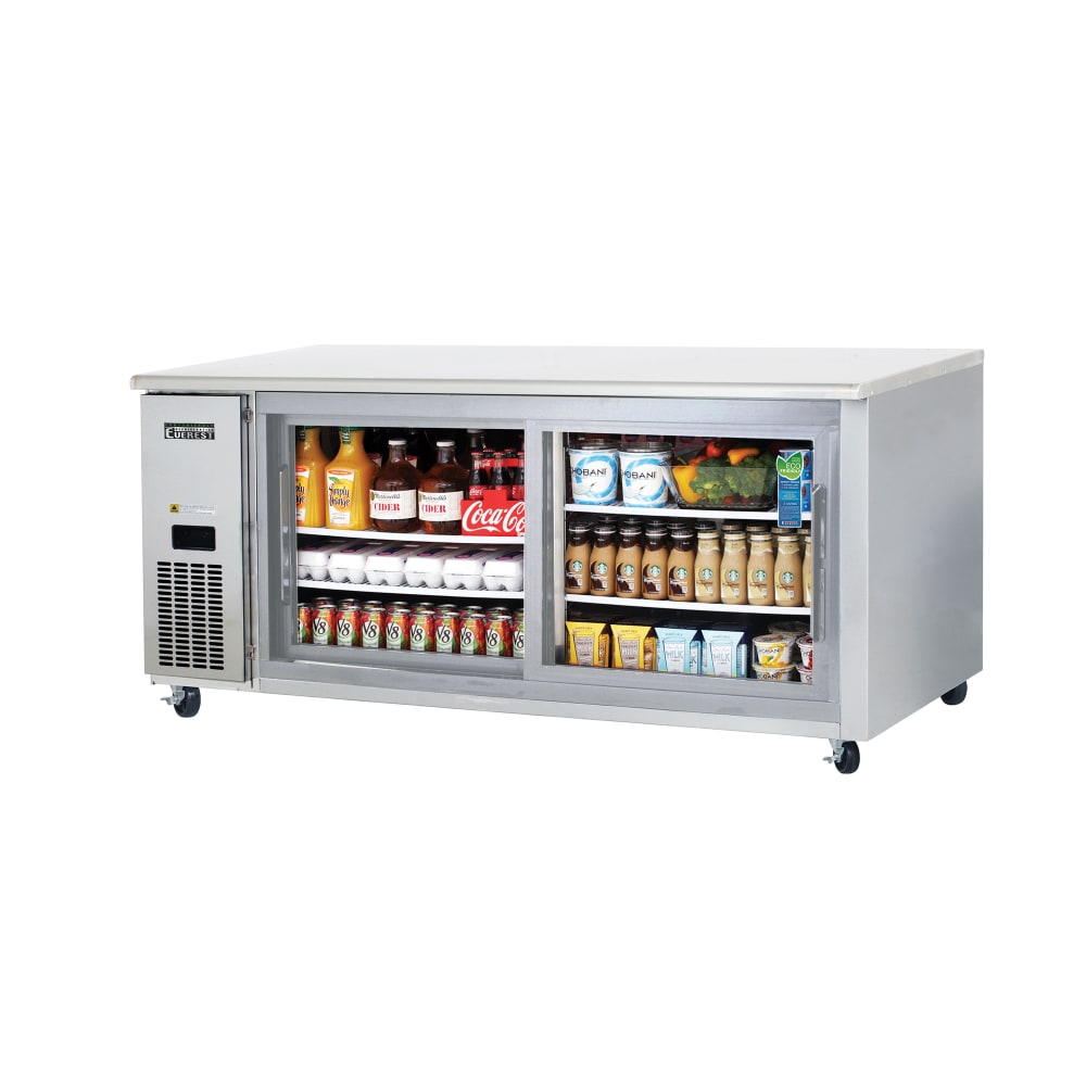Everest Refrigeration ETGWR2 71 1/8" W Undercounter Refrigerator w/ (2) Sections & (2) Doors, 115v