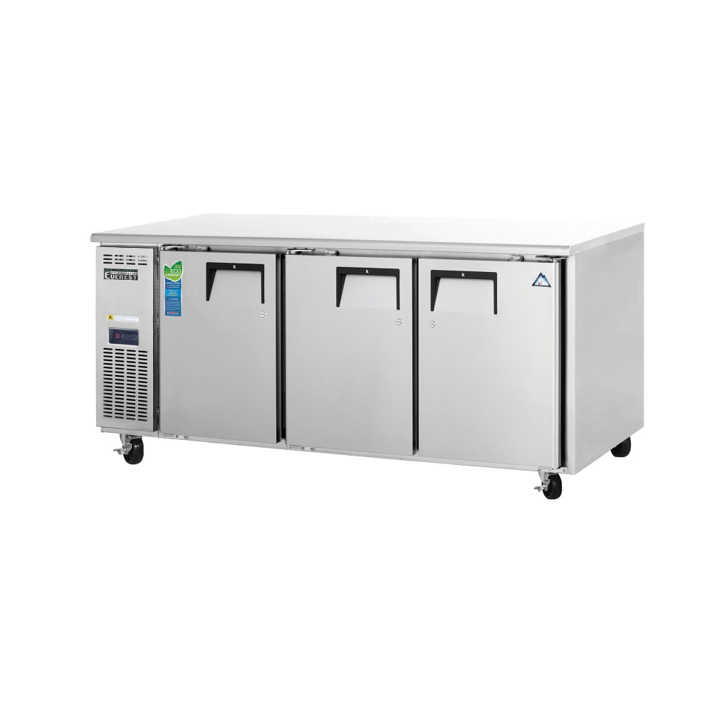 Everest Refrigeration ETR3 71 1/8" W Undercounter Refrigerator w/ (3) Sections & (3) Doors, 115v