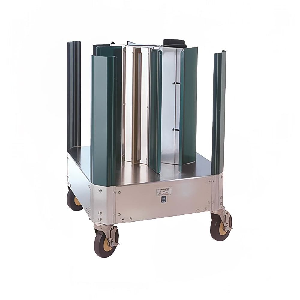 Cres Cor 501-D 23" Mobile Dish Caddy w/ (4) Columns, Aluminum