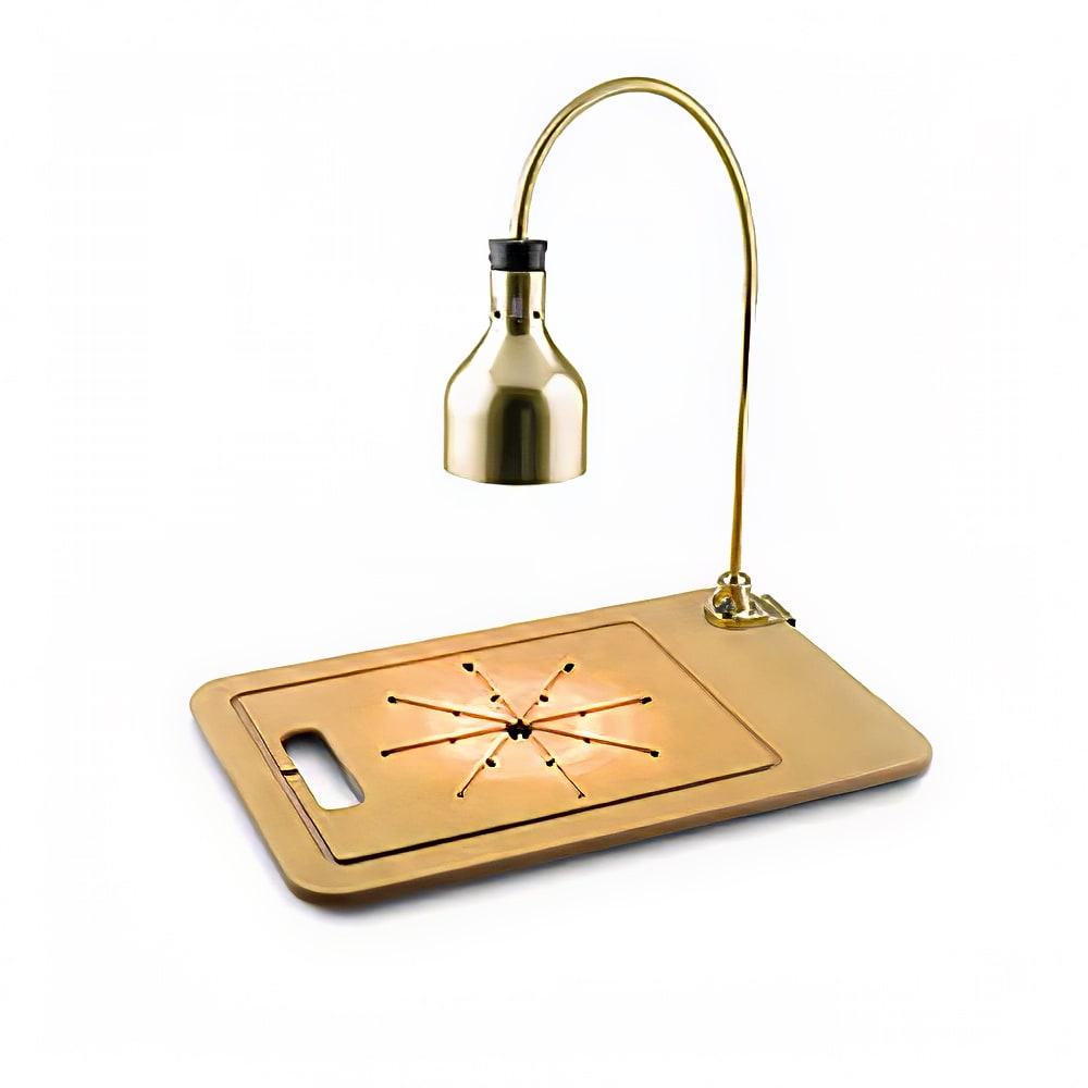 Cres Cor IFW61WFPB Star Series Countertop Carving Station w/ 1 Lamp & Cutting Board, Brass Hood