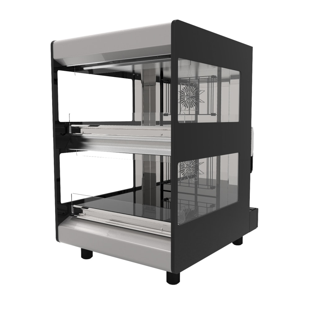 Flexeserve 23 3/5" Dual Service Countertop Heated Display Case - (2) Shelves, 208v (2T-600R-LHRF)