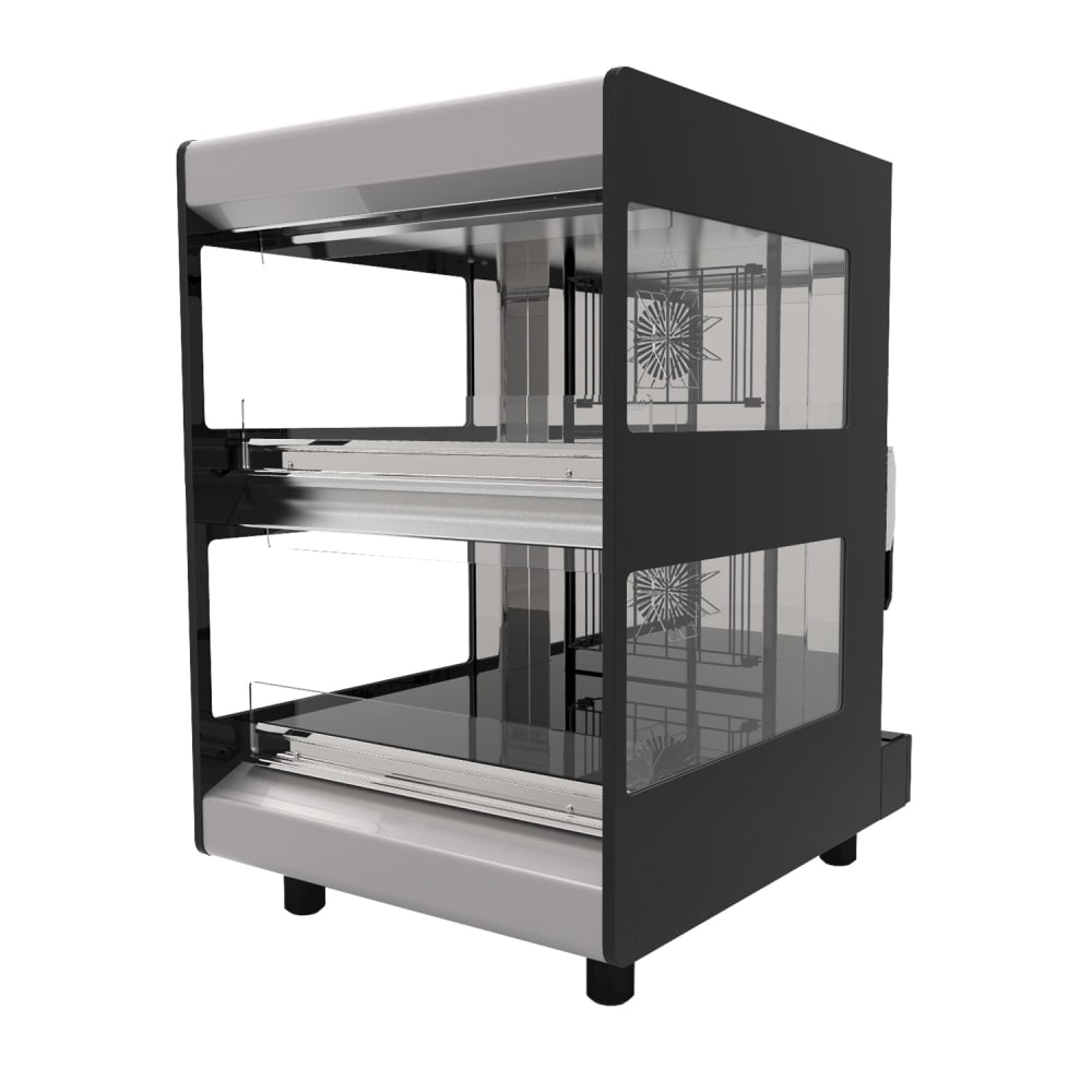 Flexeserve 23 3/5" Dual Service Countertop Heated Display Case - (2) Shelves, 208v (2T-600R-RHRF)