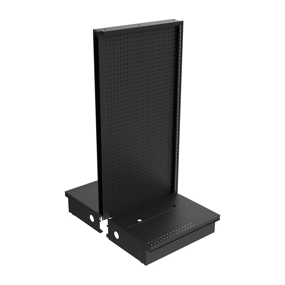 Imageworks C02DSA54B Planniq Core® Black Dual Sided Add-On Gondola Merchandiser - 24 11/16"L x 37 11/16"W x 54"H