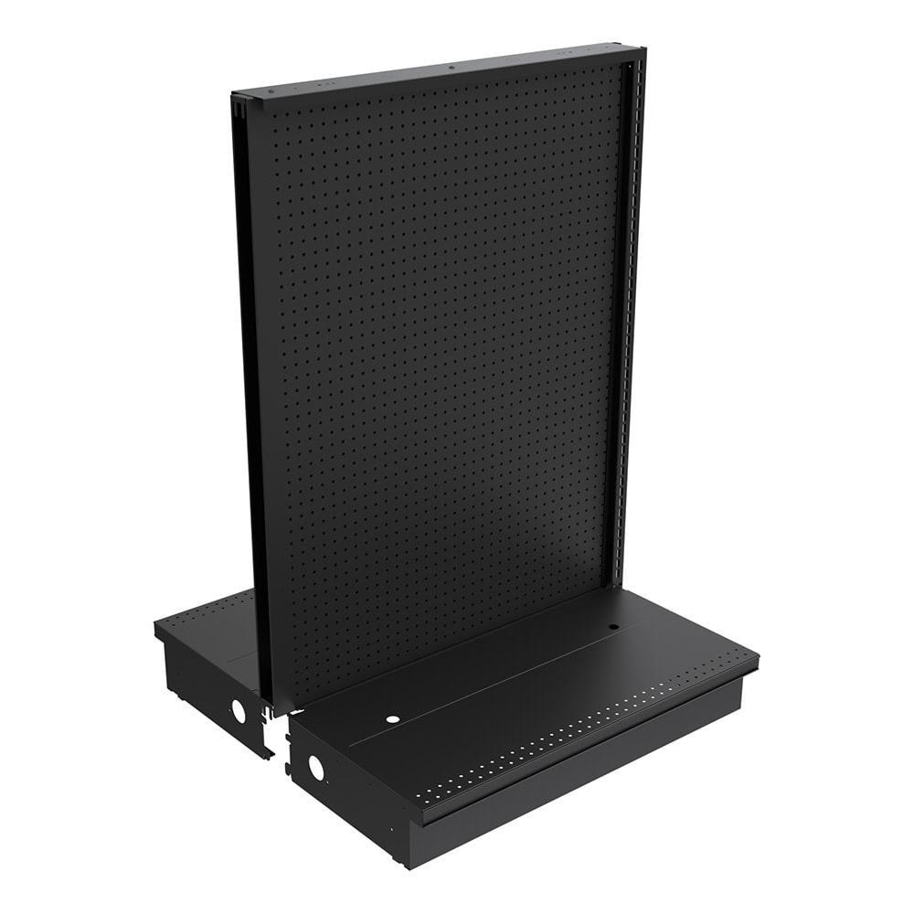 Imageworks C03DSA54B Planniq Core® Black Dual Sided Add-On Gondola Merchandiser - 36 11/16"L x 37 7/16"W x 54"H