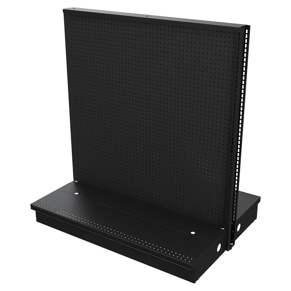 Imageworks C04DSA54B Planniq Core® Black Dual Sided Add-On Gondola Merchandiser - 48 11/16"L x 37 7/16"W x 54"H