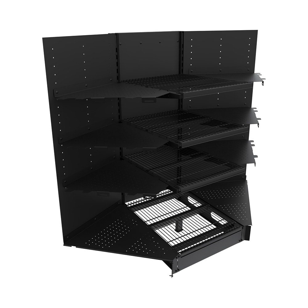 Imageworks S3060C Planniq Strong® 4 Shelf Beer Cave Cooler Corner Shelving Unit - 54"L x 54"W x 60"H